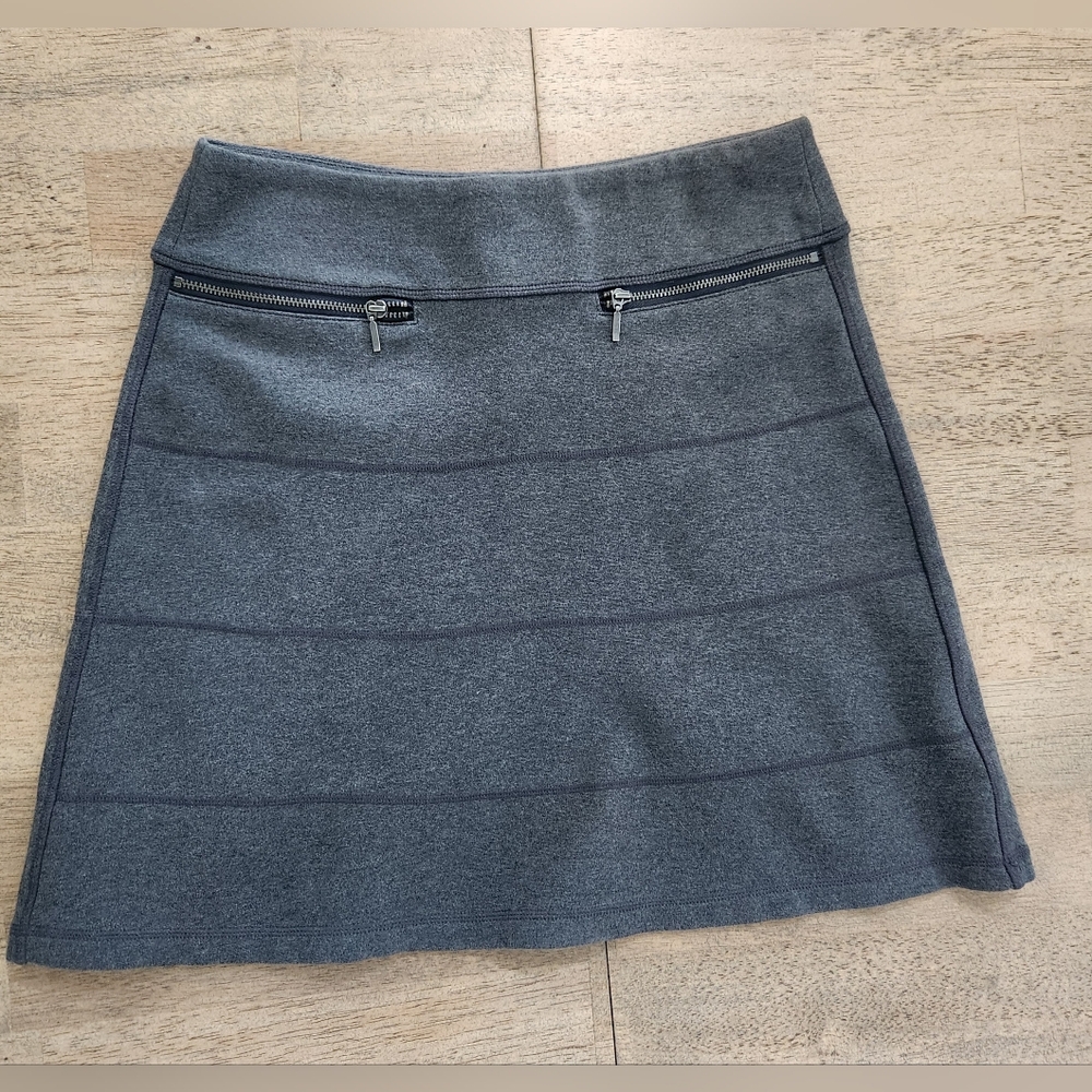 Athleta Gray A-Line Zip Pocket Mini Skirt Size 4 (C21)